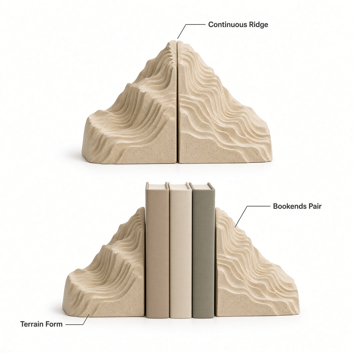 Ridge Cut Bookends
